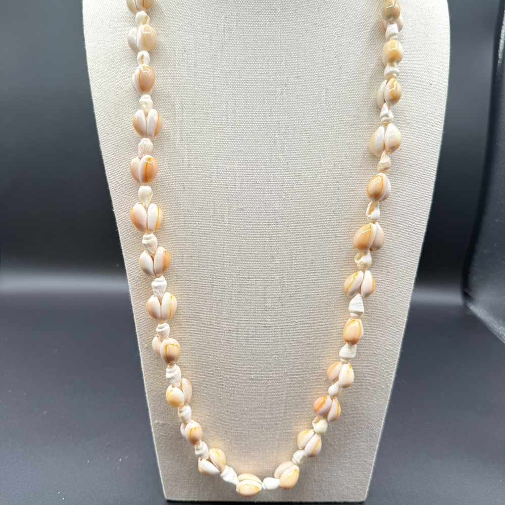 Natural Cowrie Shell Necklace Long Seashell Strand Coastal Boho Beach Jewelry